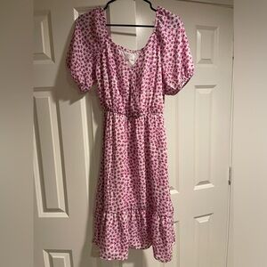 Floral Dress With Puff Sleeves